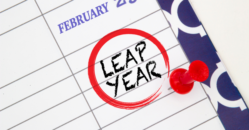 calendar circling 29th for leap year in 2024.
